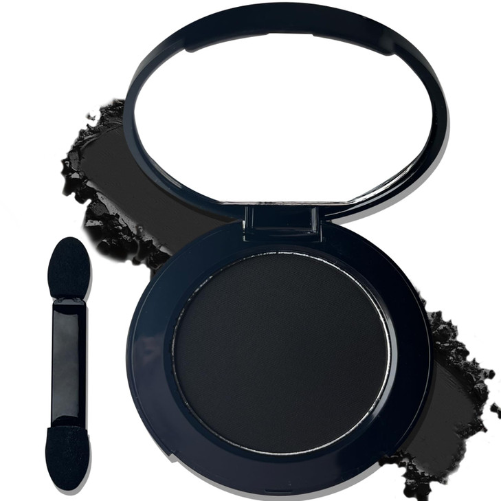 MEICOLY Black Eye Shadow with MirrorMatte Single Eyeshadow for Halloween Elphaba MakeupPressed Powder Eyeshadow MakeupMa