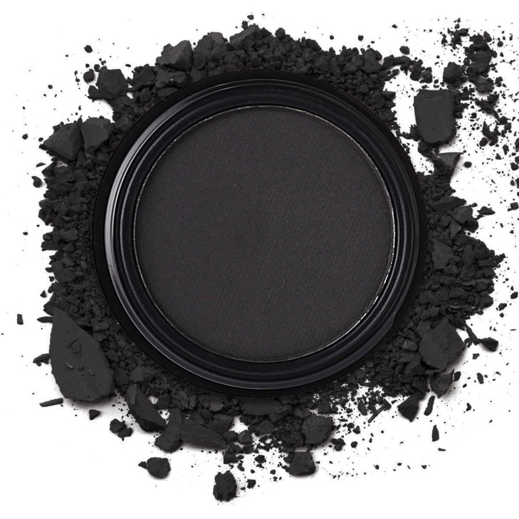 MEICOLY Black Single Eyeshadow for Elphaba MakeupPressed Powder Matte Eye shadowAsh Eye Black Special Effects PowderOpaq