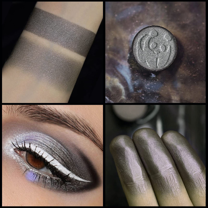 ecofavor Black Smoky Eye shadow Palette DELANCI PANDA 9 Colors True Black Dark Grey Smokey Goth Makeup Pallet 9 Soft Mat