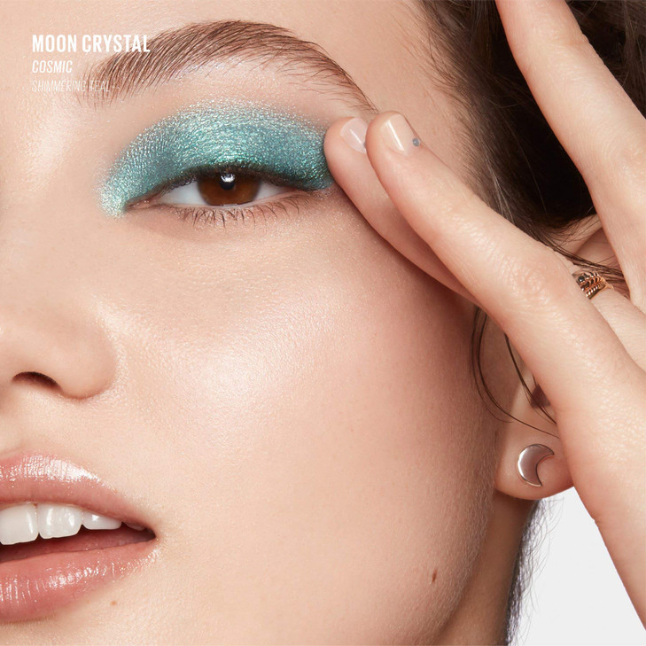 Kaja Eyeshadow Moon Crystal Sparkling Eye Pigment Shimmering Teal Finish Highly Pigmented Glitter 06 Cosmic 029 Oz