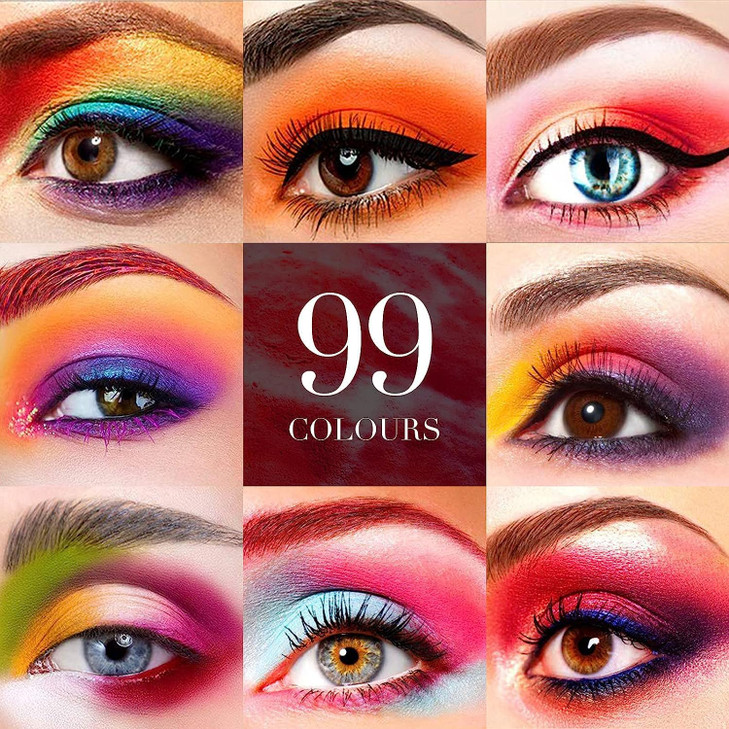 99 Colors Eyeshadow Palette Rainbow Colors Makeup Eyeshadow Palette Professional High Pigmented Matte Glitter Makeup Pal