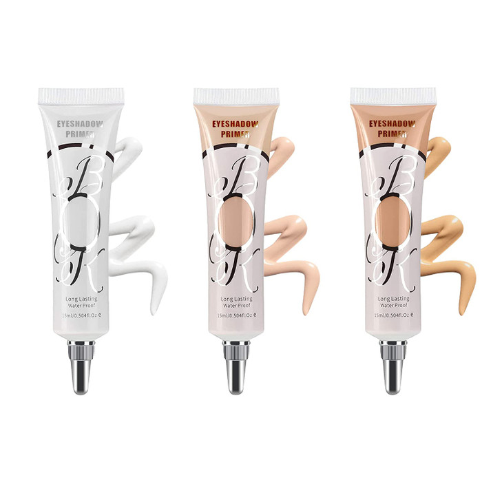 LOKFAR 3 Pack Matte Eyeshadow Primer for Oily Lids No Crease White Medium Dark Cream Eye Primer Makeup Eyeshadow Base Wa