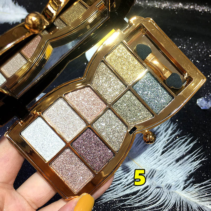 Bernecy Glitter Eyeshadow Palette10 Colors Sparkle Shimmer Eye Shadow Highly Pigmented Long Lasting Makeup Set Gold Type