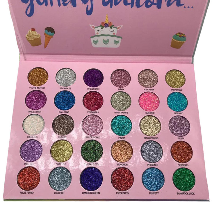 ABELYN Long Lasting Glitter Eyeshadow Palette Makeup 30 Colors High Pigment Shining Shimmer Eye Pressed Powder Cosmetics