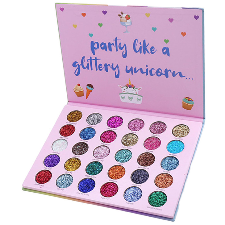 ABELYN Long Lasting Glitter Eyeshadow Palette Makeup 30 Colors High Pigment Shining Shimmer Eye Pressed Powder Cosmetics