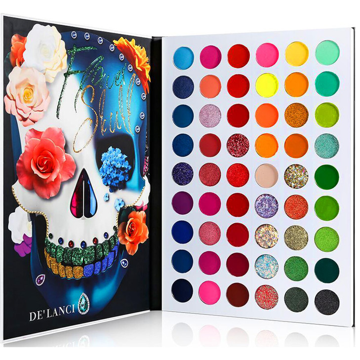 DELANCI Big Colorful Eyeshadow Palette Professional 54 Color Board Eye Shadow Bright Neon Glitter Matte Shimmer Makeup P