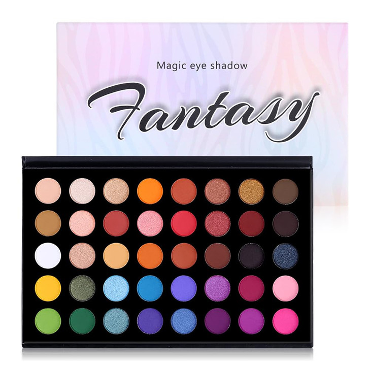 CHARMCODE 40 Colors High Pigmented Shimmer Matte Eyeshadow Makeup Palette Full Spectrum Artist Glitter Metallic Waterpro