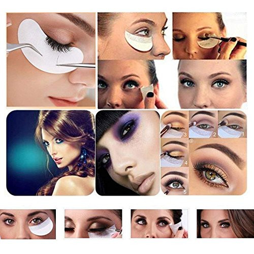 ADAMAI Pack of 100pcs Professional Disposable Eyeshadow Shields Under Eye Eyeshadow Gel Pad Patches Eyelash Extensions L