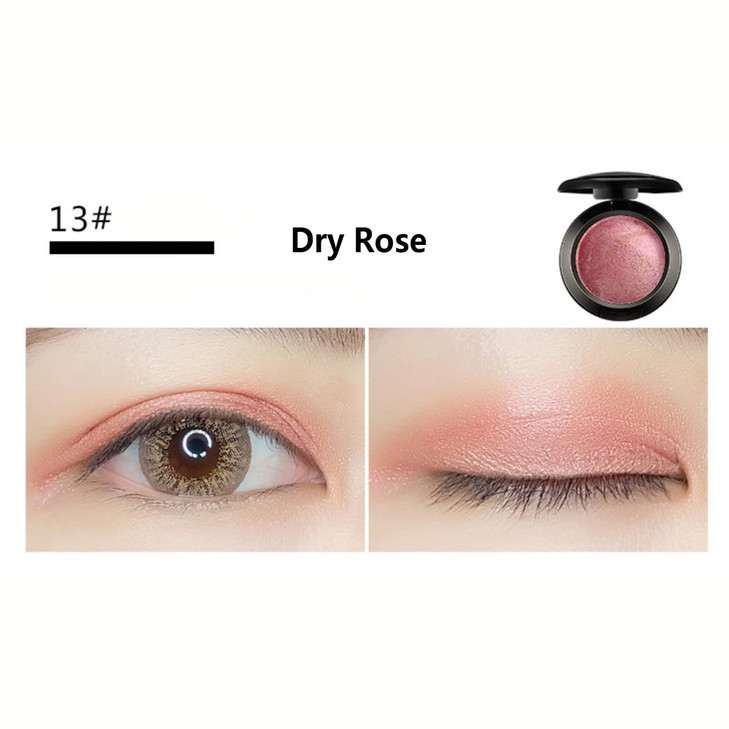 Mallofusa Single Shade Baked Eye Shadow Powder Palette Glitter Makeup Kit in Shimmer 15 Metallic Colors Rose Pink 8g028o