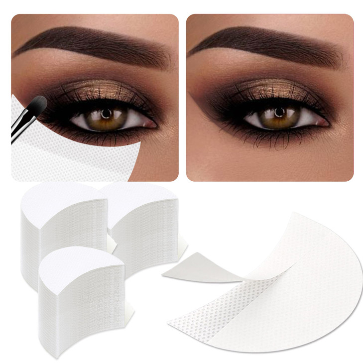 TailaiMei 300 Pcs Eyeshadow Shields Eyeshadow Stencil for Prevent Makeup Residue Lint Free Gel Pad for Eyeliner Eyelash