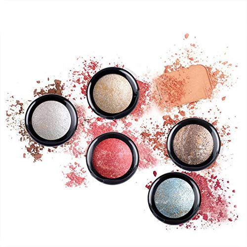 Mallofusa Single Color Baked Eye Shadow Palette Glitter Powder Ice SilverCES3810
