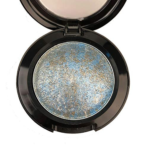 Mallofusa Single Color Baked Eye Shadow Palette Glitter Powder in Shimmer 15 Metallic Colors Optional Ice Blue