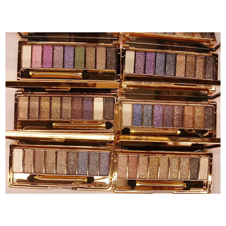 DISAAR Beauty 9 Colors Glitter Eyeshadow Eye Shadow Palette Makeup Cosmetic Brush Set NEW 07