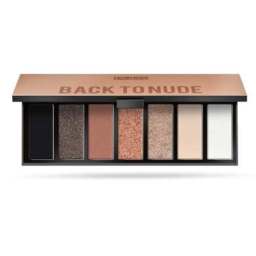 Pupa Milano Make Up Stories Eyeshadow Palette 001 Back To Nude 7Shade Shadow Collection with Matte Satin and Metallic Co