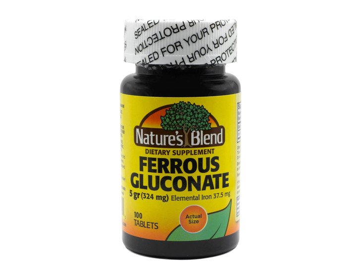 Nature's Blend Ferrous Gluconate Tablets, 100 Count online at globaldelivered