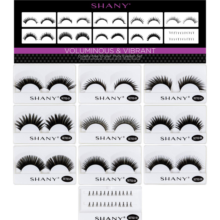 SHANY Eyelash extend set of 10 assorted reusable eyelashes Thick and Dramatic