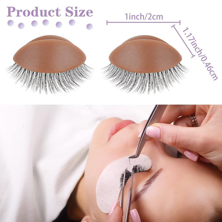 WBCBEC 3 Pairs Replacement Eyelids for Mannequin Head Removable Realistic Eyelids with Eyelashes Mannequin Head Eyelids
