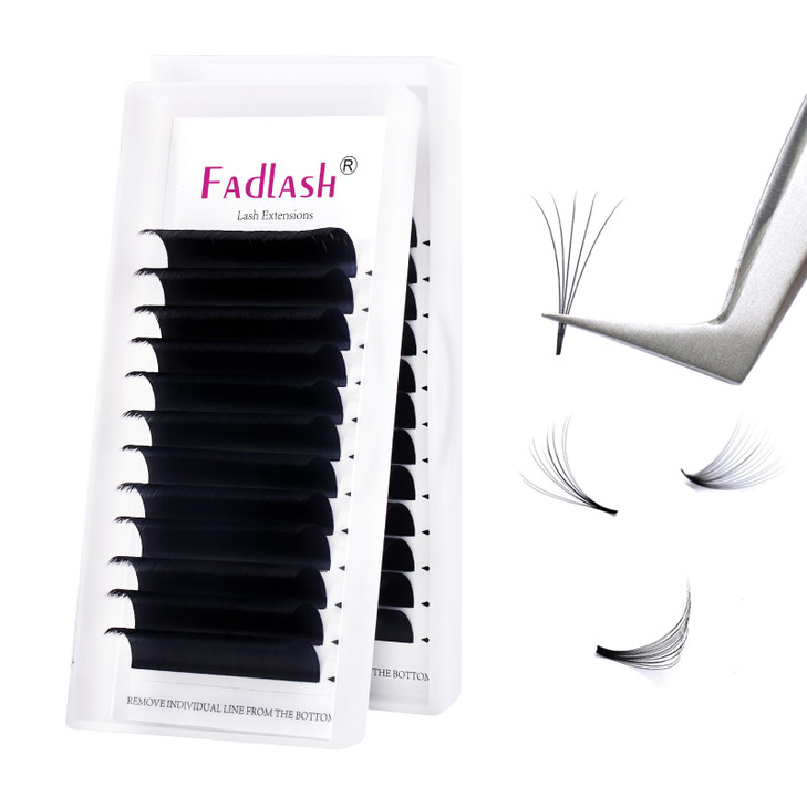 Volume Lash Extensions 005 007 Easy Fan Lashes 820mm Length Auto Blooming Self Fanning Eyelash Extensions C D DD curl Wi