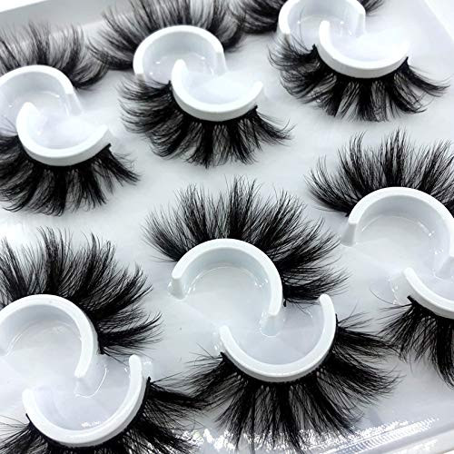 HBZGTLAD 6 Pairs Fluffy False Eyelashes Natural Faux Mink Strip 3D Lashes Pack MDF12