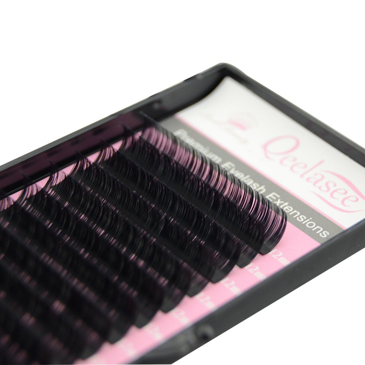 Qeelasee 007 Thickness C Curl 11mm Volume Mink Eyelash Extensions Silk Individual Lash Extensions Semipermanent Pure Kor