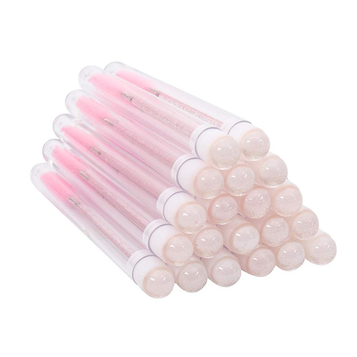20 pcs Disposable Mascara Brush Lash Wand In a tube Make up tool for eyelash extension supplies SKY PINK