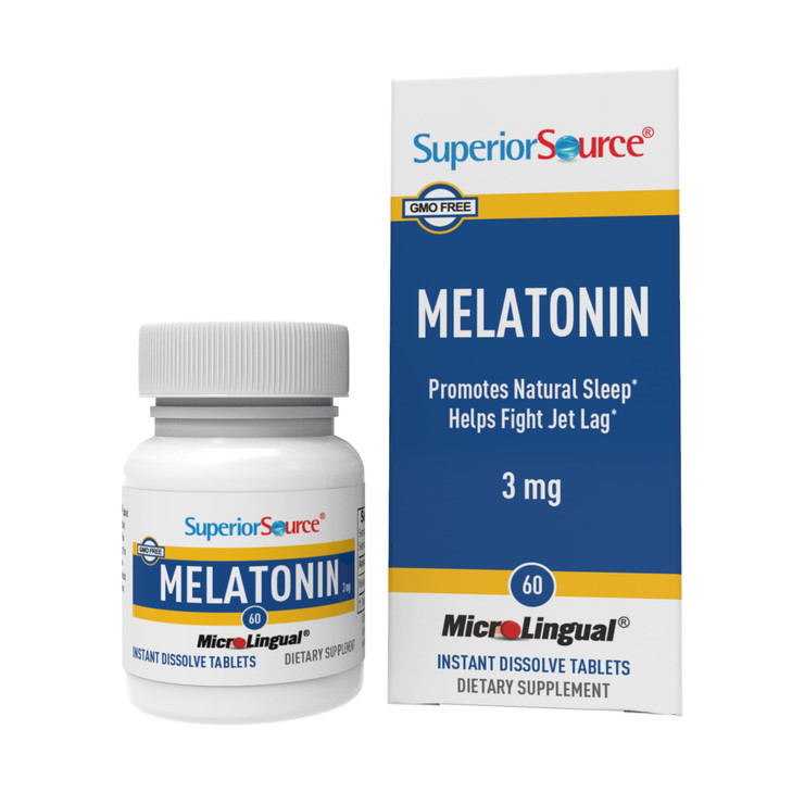 Superior Source Melatonin 3 mg - Healthy Sleep Support Supplement for Adults - Melatonin Formula with Chamomile Aids Relaxation & Restful Sleep - 60