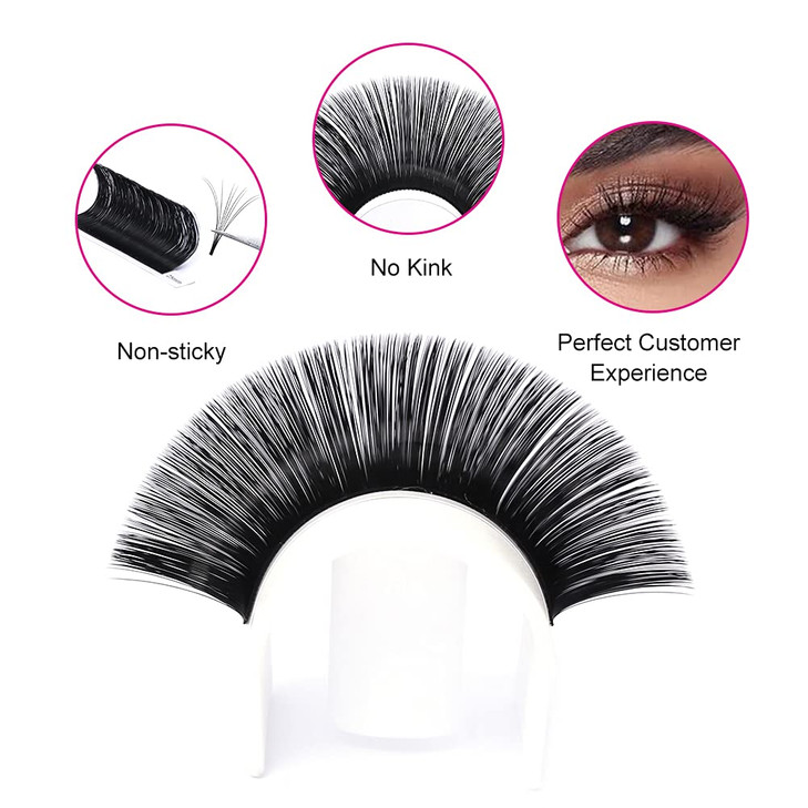 Self Fanning Eyelash Extensions C Curl 007 20mm Length Easy Fan Volume Lashes Extensions Black Premium Eyelash Volume Ex