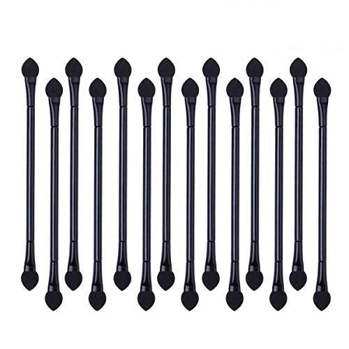 Onwon 50 Pcs Dual Sides Eyeshadow Brush Long Handle Double Ended Sponge Oval Tipped Eyeliner Brush Makeup Brush Tool