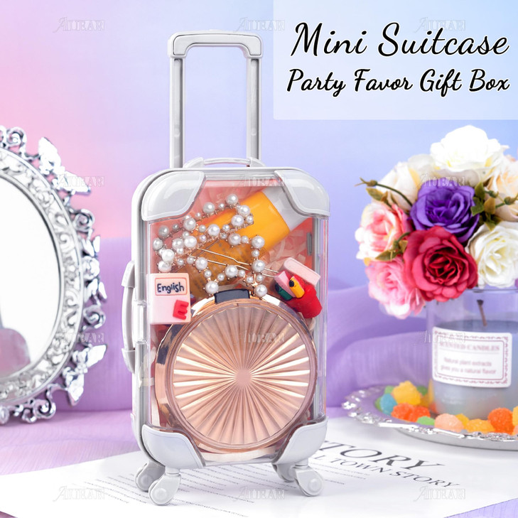 AUEAR 1 Pack False Eyelashes Box Suitcase Packaging Pink Mini Trolley Candy for Lashes