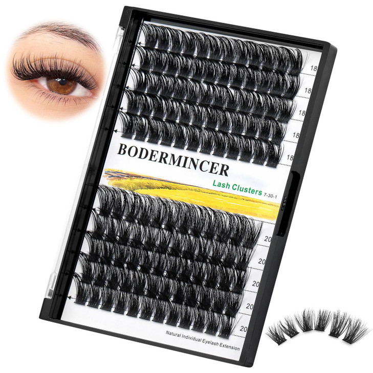 Bodermincer 120 Clusters 10mm12mm12mm14mm14mm16mm Mixed Wide Cluster False Eyelash Individual Cluster EyeLashes Grafting