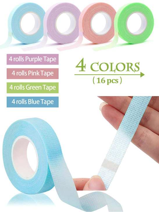 16 Rolls Lash Extension Tape with Tape Dispenser Cutter EBANKU Eyelash Tape for Lash Extensions Micropore Eyelash Extens