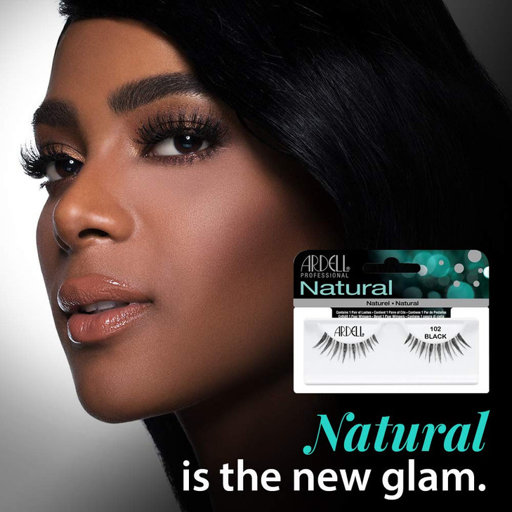 Ardell Lashes 102 Demi Black Lightweight Reusable Fake Eyelashes with Natural Look for Beginners Makeup Lovers 4 Pack
