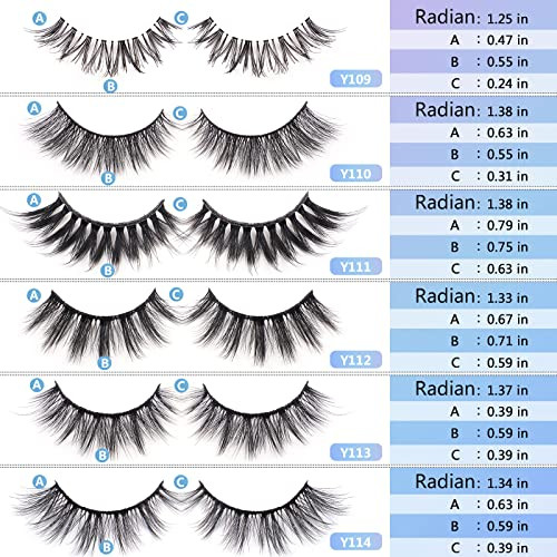 MAGEFY Lashes 30 Pairs 6 Styles Faux Mink Eyelashes Fake Eyelashes Natural Look to Dramatic Volume False Lashes 3D Lashe
