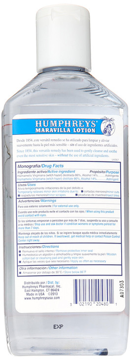 Humphrey's Witch Hazel Maravilla Lotion, 8 Ounce online at globaldelivered
