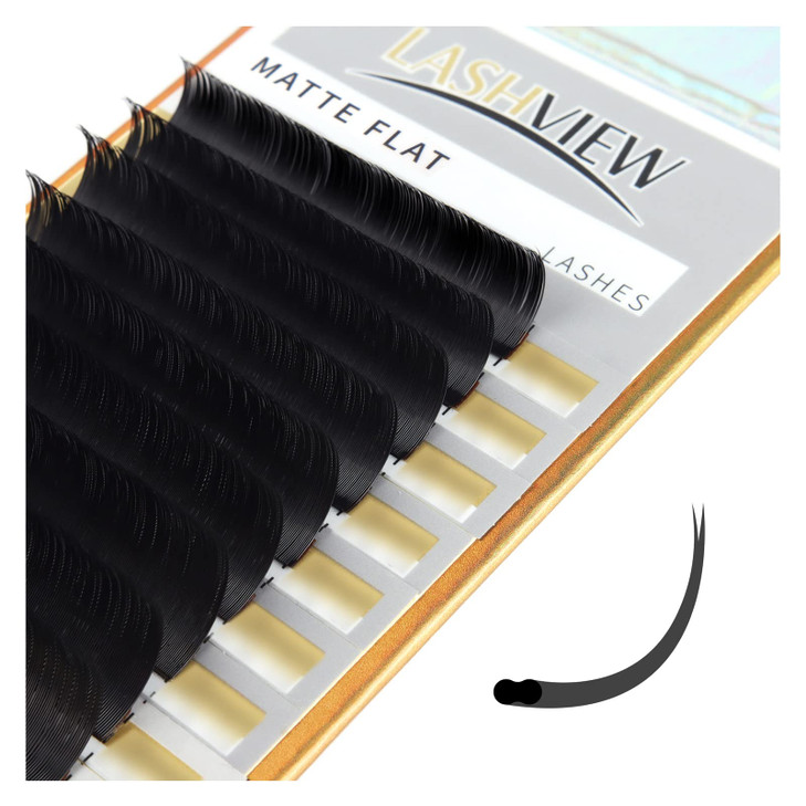LASHVIEW Eyelash ExtensionsEllipse Flat Eyelash Extensions 015mm D Curl 815mm Mixed Tray BlackIndividual LashesSuper Mat