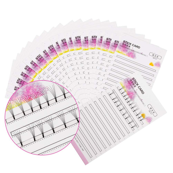 FADLASH Volume Fans Holder for Easy Fan Volume Lashes 20Pcs Storage Card Cruelty Free Black