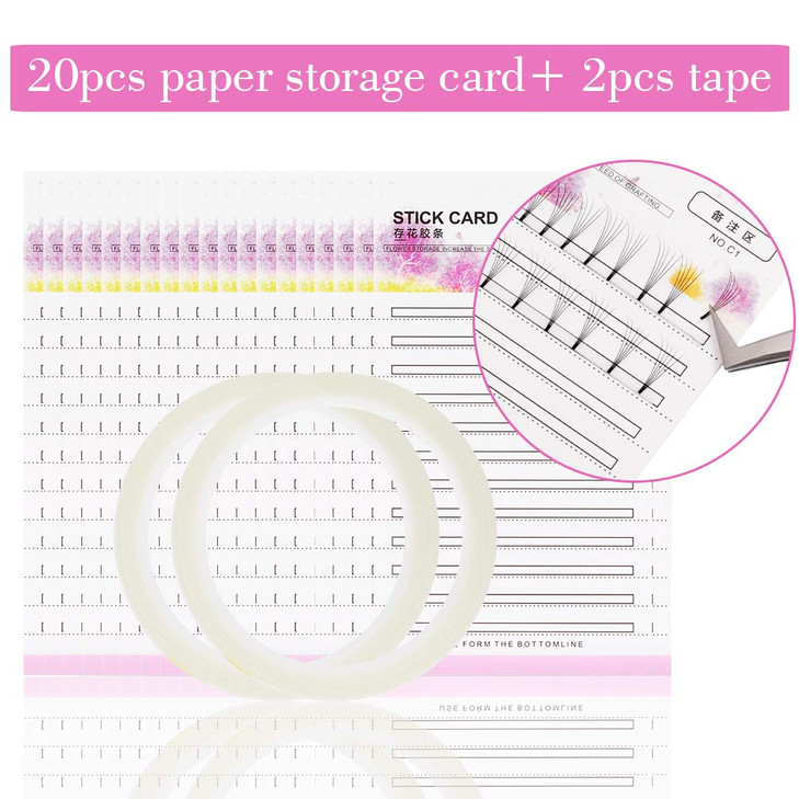 FADLASH Volume Fans Holder for Easy Fan Volume Lashes 20Pcs Storage Card Cruelty Free Black