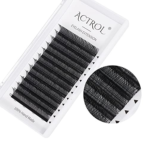 ACTROL YY Lashes Extension Professional Grade Black 007mm D Curl 12mm Volume Individual YY Eyelashes Extension Y Shaped