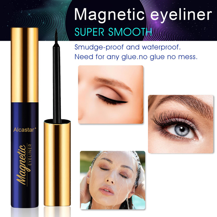 Alcastar Magnetic Eyelashes with Eyeliner Kit Magnetic Lashes Natural Looking with Long Lasting Easy ApplyCrueltyFree AT
