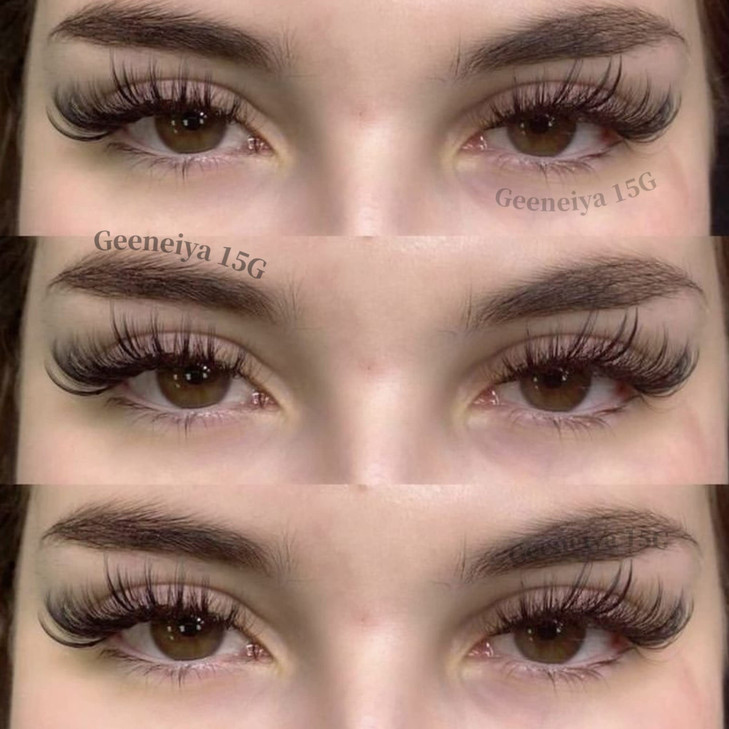 Geeneiya Lashes Wispy Mink Natural Eyelashes Spikes Lash Extensions Look Fluffy False Eyelashes 18mm Long Strip Lashes C