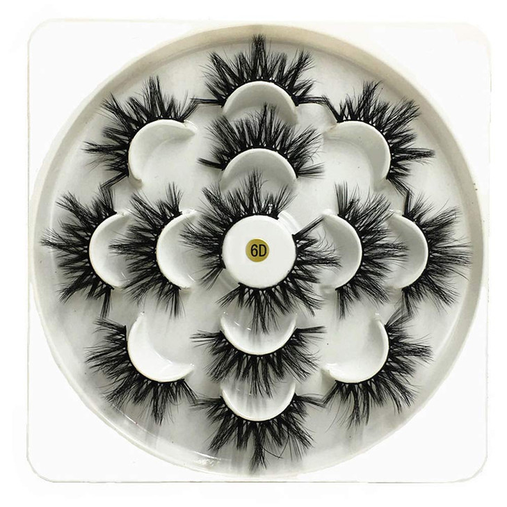 DAODER False Eyelashes Fluff Faux Mink Lashes 3D Wispy Lashes 7 Pairs Pack Dramatic Long Thick Volume Fake Eye Lash Mult