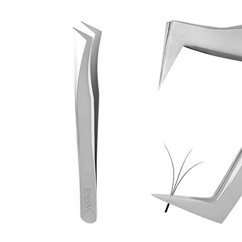 EMEDA Eyelash Extension Tweezers for Volume Lashes Professional Precision Stainless Steel VETUS 6ASA Mega Curved Tips Fl
