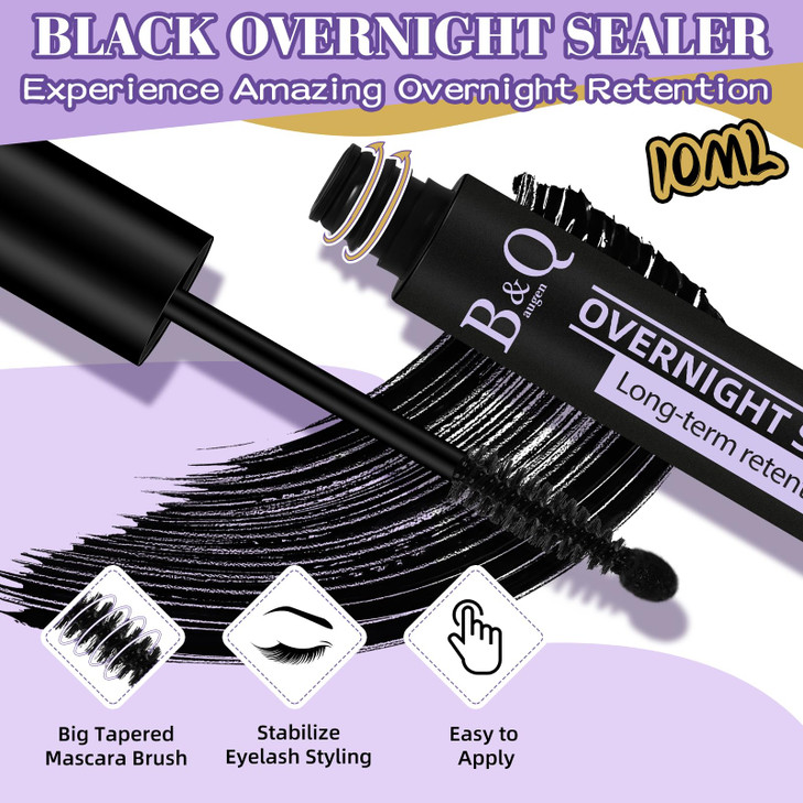 BQ Lash Clusters Overnighter 10ML Lash Sealer for Cluster Lashes Black Lash Extension Sealant Healthy Lash Sealant Longe