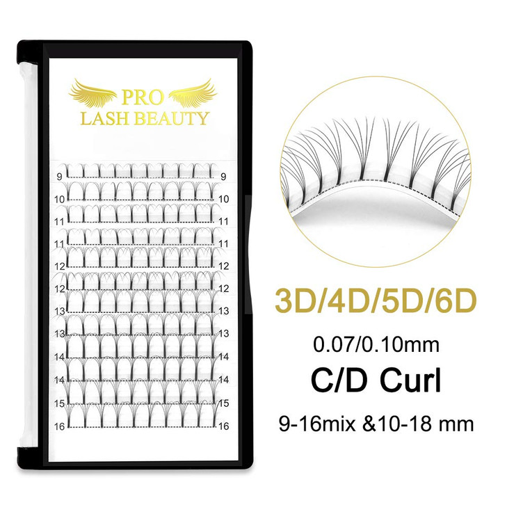 5DC00715 Long Stem Premade Fans Eyelash Extensions Volume Lash Extensions with Curl 5DC007 15 mm
