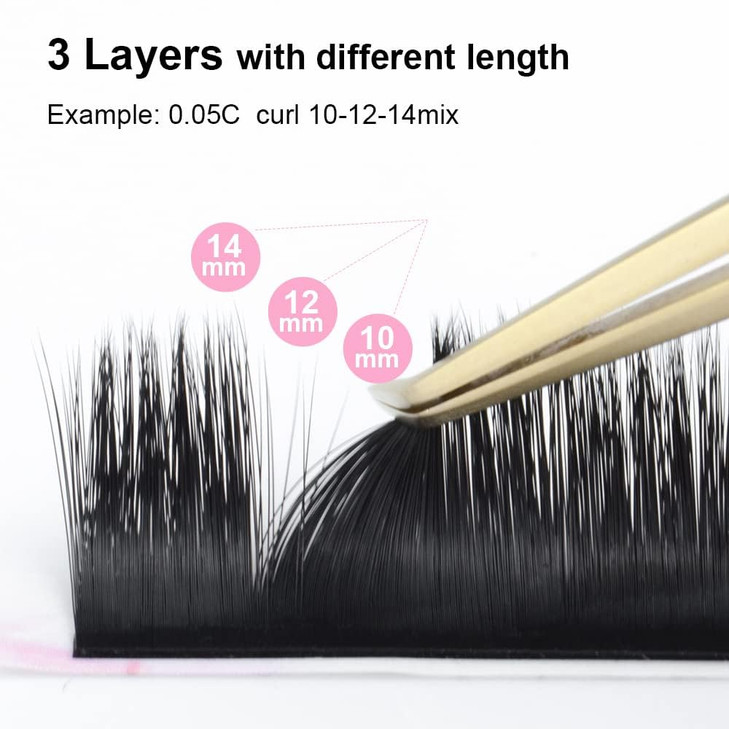 NAGARAKU Easy Fan Premade Fans Eyelash Extensions 3 Layers Self Blooming Mega Volume Eyelashes Rapid Automatic Flower So