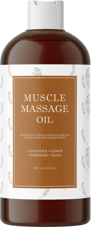 Sore Muscle Massage Oil for Body Relaxing Therapy With Lavender and Rosemary Oils for Muscle Relief Gentle Warming for P