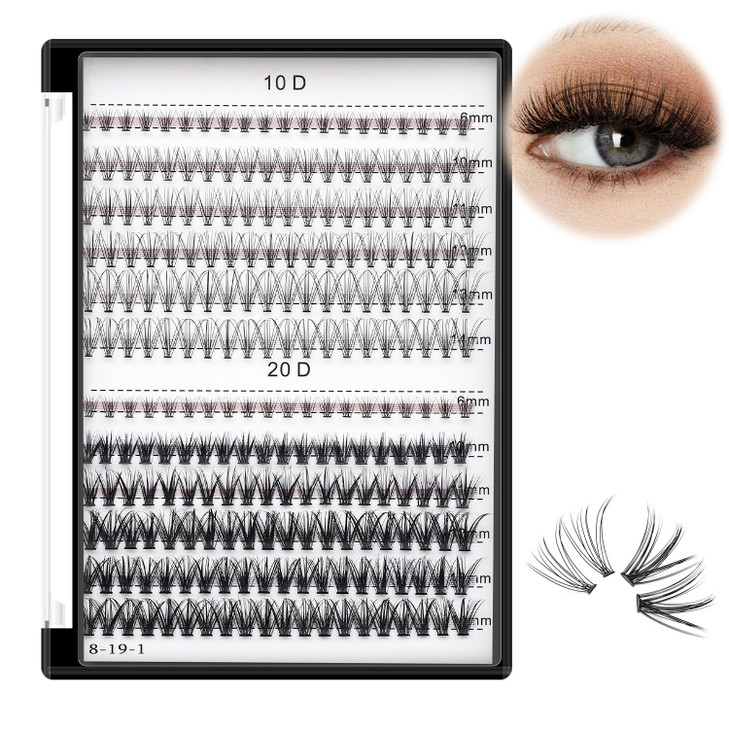 Bodermincer 10D 20D 240pcs Cluster Eyelash Extensions 1011121314mm MixedEyelash Clusters Lash Extension Individual Lashe