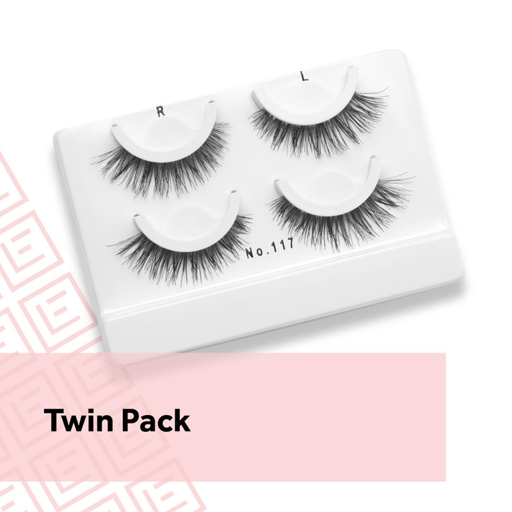 Eylure PreGlued Wispy Light Texture Eyelashes No117 Twin Pack