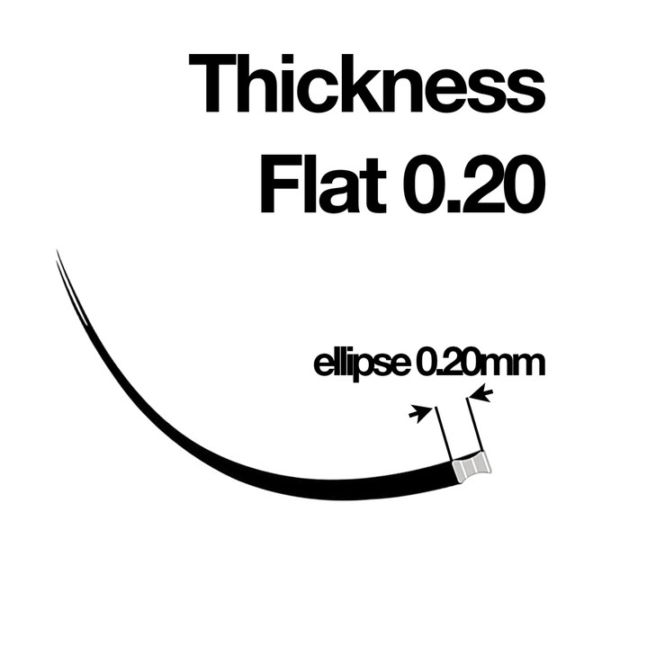 Ellipse Lash 020mm Thickness J Curl Length 10mm Flat Shaped Volume Eyelashes Single Size for Eyelash Extensions EllipseF