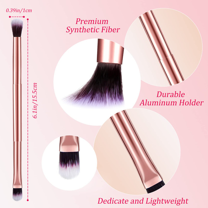 24 Pcs Eyeshadow Smudge Brush 2 in 1 Eyeshadow Double Ended Concealer Brush Under Eye Small Soft Firm Pointed Foundation